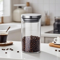 Pot de rangement en verre pour bonbons, design minimaliste de luxe léger, texture modérée, pour décoration intérieure de milieu de gamme et restaurants haut de gamme