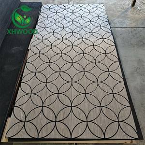 Panel Acústico de Fibra de Poliéster al por Mayor, Panel de Pared 3D con Textura de Madera, Panel Acústico Interior Moderno - Product Image 1