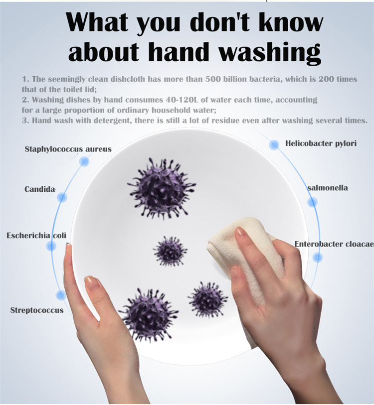 Installation Free Household Intelligent Dishwasher Portable Disinfection And Drying Built In Water Tank Dishwasher Machine OEM