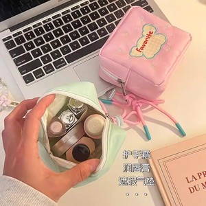 Sanitary Napkin Storage Bag Candy Color <b>Makeup</b> Pouch Portable Small Bag For Girls Travel Cosmetic <b>Case</b> With Embroidery Design - Product Image 3