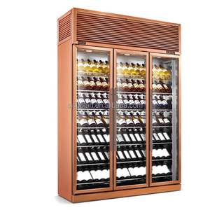 Refroidisseur de vin commercial 1500L refroidi par air Vitrine Réfrigérateur à boissons à trois portes pour hôtel en verre - Product Image 2