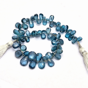 Cuentas de Cianita Musgosa Rara, Facetadas en Forma de Pera, de 4x6mm-8x10mm, Cuentas de Piedras Preciosas Semipreciosas de Cianita Azul Índigo Natural para Joyería - Product Image 5