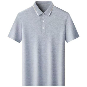 เสื้อโปโลแขนสั้นสีพื้นผ้าฝ้ายชุดทำงานสวมใส่ทุกวันสีชมพู - Product Image 3