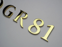 Lettres solides haut de gamme en titane doré miroir et acier inoxydable 304 brut, très demandées et très appréciées, signalétique personnalisée premium
