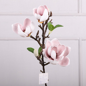Artificial Magnolia Flowers Silk High Simulation Home Decor Wedding Ornaments Mini <b>Branches</b> White Pink <b>Light</b> Yellow - Product Image 3