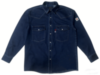 Camisa de Trabajo de Mezclilla con Botones, 100% Algodón, Estilo Occidental, Resistente a las Llamas, Certificada NFPA2112 FR