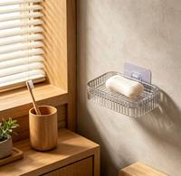 Support mural haut de gamme pour savon et engrais, boîte à savon de salle de bain, porte-savon sans perforation, étagère de rangement
