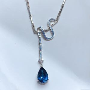 Collar con Colgante de Topacio Azul Suizo de Alta Calidad, Suministro de Fábrica 2025, Joyería de Plata de Ley S925 - Product Image 4