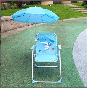 Sedia da Spiaggia per Bambini, Arredo Esterno Portatile Pieghevole con Schienale e Ombrellone, Sgabello per Foto al <span class=keywords><strong>Mare</strong></span> - Product Image 3