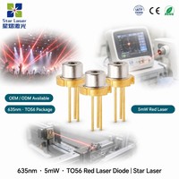 Diode laser UOC U-LD-630547AP 635nm 5mW TO-18, module de diode laser rouge pour la mesure de distance au laser, capteur de télémétrie