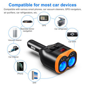 Double séparateur allume-cigare 12V et <span class=keywords><strong>chargeur</strong></span> de voiture à charge super rapide QC3.0/PD pour <span class=keywords><strong>iPhone</strong></span> Android GPS Dashcam chauffage de voiture etc. - Product Image 5