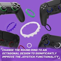 Bâtons octogonaux blancs redessinés avec anneaux d'accentuation pour EXtremeRate PS5 Luna Redesigned et pour PS4 Ghost Redesigned Shell
