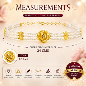 Accessoires de mode plaqués or de qualité assurée avec un design rose, collier de perles à 3 couches avec boucles d'oreilles assorties, ensemble de perles - Product Image 2