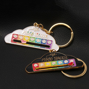 Popular Style My Mood Manager <strong>Cloud</strong> Keychains in Bulk Can Slide to Select Mood Pendant Metal Necklace <strong>Keychain</strong> Charms - Product Image 5