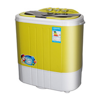 Portable Twin Tub Washing Machine Compact Semi Automatic Washer and Spinner With Knob Timer for Household Apartment Camping Use