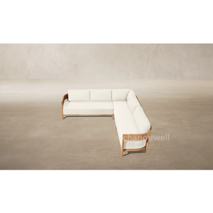 Canapé d'extérieur <span class=keywords><strong>en</strong></span> bois <span class=keywords><strong>de</strong></span> teck élégant pour <span class=keywords><strong>jardin</strong></span>, mobilier <span class=keywords><strong>de</strong></span> <span class=keywords><strong>salon</strong></span>, canapé d'angle modulable style architecture royale pour l'extérieur - Product Image 3