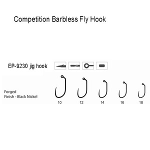 Meilleure collection d'hameçons à mouche sans ardillon, nymphes et pupes sèches, hameçons de compétition en carbone haute résistance 9230 # 10-18 B10 - Product Image 1