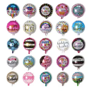 Оптовая продажа, фольгированные шары 18 дюймов на день рождения, круглые гелиевые шары круглой формы, украшения для дня рождения, детские игрушки