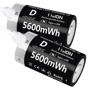 <span class=keywords><strong>D</strong></span>-kích thước 1.5V 5600mwh hiệu quả cao có thể sạc lại lithium-ion <span class=keywords><strong>Battery</strong></span> Pack USB Type-C có thể sạc lại bếp gas Máy nước nóng - Product Image 6