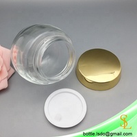 Bocaux cosmétiques en verre de 150ml bouteilles de pot pour crème de maquillage masque facial pot de lotion conteneur 150g avec couvercle en or dôme