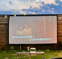 Écran de projection pliable de 250 pouces pour l'extérieur, grand écran de cinéma résistant au vent, tissu mat, montage facile, écran de projection pour événements en plein air