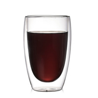 Tasse en verre à double paroi, verre borosilicate résistant à la chaleur, tasses à café isolées, verres à boire pour le lait, le thé, l'espresso, le latte