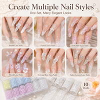 Nouveaux autocollants de transfert 2D pour nail art, motifs floraux en dentelle rouge vin, noir et blanc, peints à la main, pour la beauté des ongles et le vernis gel DIY