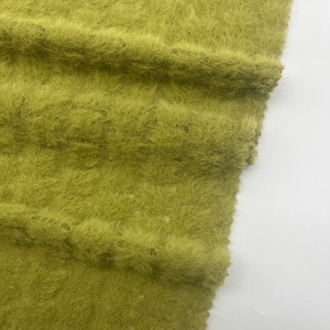 Tissu extensible en fausse fourrure de lapin et fil plumeux, en nylon et élasthanne, <span class=keywords><strong>chaud</strong></span> et moelleux, pour hauts à manches longues, cardigans et manteaux pour femmes - Product Image 4