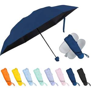 2025 Compact Mini 5-paraguas plegable de diseño personalizado pequeños paraguas de sol y lluvia con estuche para viaje para monedero - Product Image 6