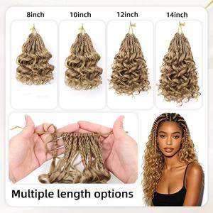 Extensions de cheveux tressés à trois brins, ondulations profondes lâches, tresses au crochet pré-étirées, cheveux bouclés teints, plusieurs couleurs - Product Image 4