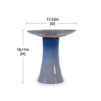 Bain d'oiseaux moderne en céramique pour patio et jardin, éco-responsable, émaillé, surélevé, pour potager sur pied