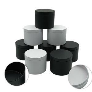 Hot Bán 8Oz Kim Loại Màu Đen Tin Có Thể Với Nắp Có Thể Tái Chế <span class=keywords><strong>Container</strong></span> Cho Nến Kem Nước Hoa Tinh Dầu Lỏng Bột Biểu Tượng Tùy Chỉnh - Product Image 1