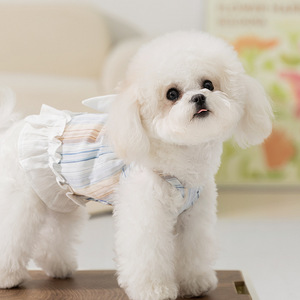 Vestido de Verano para Mascotas, Estilo Princesa con Volantes y Lazo, Ropa para Perros y Gatos Pequeños, Chaleco de Poliéster para las Cuatro Estaciones - Product Image 3