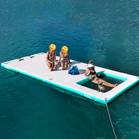 Fourniture extérieure 2.4*2m gonflable eau ponton lit mer multi-personnes loisirs ponton ponton quai Mobile plate-forme de pêche