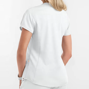 Haut d'uniforme médical extensible uni en spandex pour femme, idéal pour pharmacien(ne)s cliniques, pédiatres et chirurgiens(ses) - Product Image 2