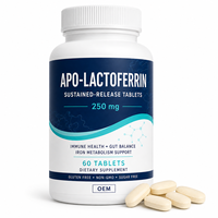 Comprimés à libération prolongée d'Apo Lactoferrine pour marques de distributeur avec formule personnalisée Vitamine C, Zinc, Fer, Fourniture OEM ODM