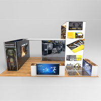 Stand d'exposition modulaire de luxe 10x20 avec écran LED numérique, panneau lumineux, affichage rétroéclairé pour salon professionnel, matériel de présentation à vendre