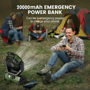 <span class=keywords><strong>Ventilador</strong></span> de Mesa Portátil Recargable <span class=keywords><strong>USB</strong></span> 3 en 1 F6 de 20000 mAh, Lámpara de Emergencia, Banco de Energía Compatible con Automóviles, <span class=keywords><strong>Ventilador</strong></span> de <span class=keywords><strong>Escritorio</strong></span> Silencioso para Acampar al Aire Libre - Product Image 5