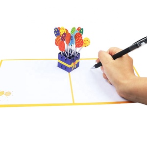 Nouveau design de montgolfière Cartes de vœux faites à la main Cartes de remerciement personnalisées avec fleur <span class=keywords><strong>d</strong></span>écoupée au laser 3D - Product Image 4