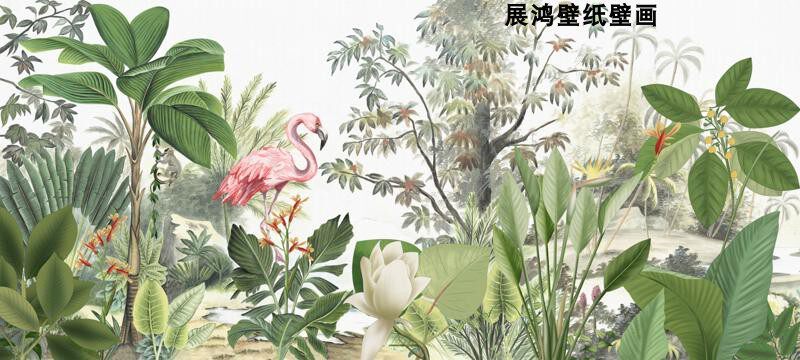 Revestimiento de pared con diseño de hojas de plátano tropical