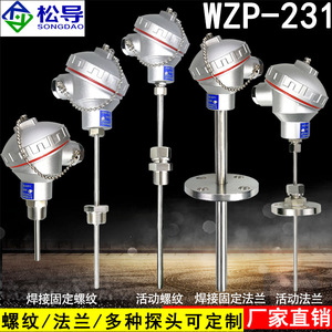 เซ็นเซอร์วัดอุณหภูมิ Pt100 รุ่น WZP-231/230 แบบประกอบสำเร็จพร้อมเกลียว, เทอร์โมคัปเปิลแบบแพลตตินัม Pt100 - Product Image 3