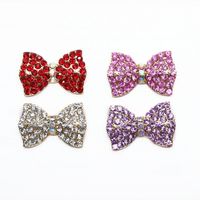 Décorations de luxe pour coques de téléphone portable, breloques 3D en forme de cœur d'amour, nœud, rouge, violet, rose, entièrement ornées de strass, pour loisirs créatifs et fournitures en gros