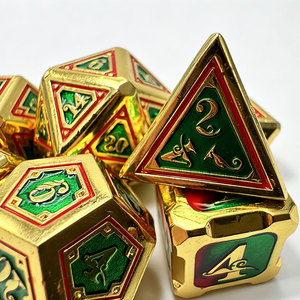Juego de Dados Metálicos Geométricos en Relieve, Multicolor, Superficie Esmaltada, para Juegos de Rol de Mesa - Product Image 6