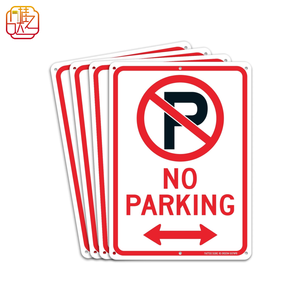 <span class=keywords><strong>Cartello</strong></span> di Divieto di Sosta Conforme MUTCD - Segnale Stradale Bidirezionale Rosso/Bianco per Strade e Parcheggi USA - Product Image 1