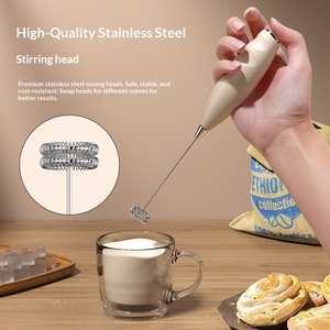 <span class=keywords><strong>Mousseur</strong></span> à lait électrique portatif en plastique et acier inoxydable, <span class=keywords><strong>mousseur</strong></span> à café, mixeur à lait domestique, batteur à œufs - Product Image 3