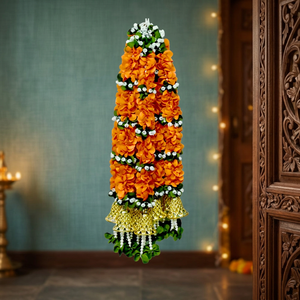 Guirnalda de Flores Artificiales con Campana Dorada y Soporte de Hilo Decorativo Modelo AFF-Garland-7.1 Rs.780/10 piezas - Product Image 3