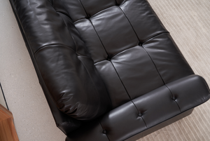 Modern Three Seater Genuine Leather Set Sponge Filled for <b>Small</b> Apartments - Product Image 4