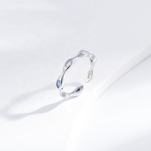 Bague ajustable en argent sterling 925 avec pierre précieuse unique en forme de poire, petite et mignonne, idéale pour l'été, pour filles - Product Image 1
