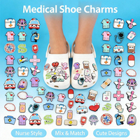 Nouvel Arrivage : Breloques de chaussures 2D à thème médical en PVC souple, unisexe, pour sacs d'équipe d'urgence, sabots de jardin et sandales, clips de chaussures, vente en gros