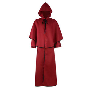 Cape à capuche médiévale unisexe pour Halloween, carnaval, moine, <span class=keywords><strong>vampire</strong></span>, gothique, Renaissance, cosplay, fête, prêtre, chevalier - Product Image 3